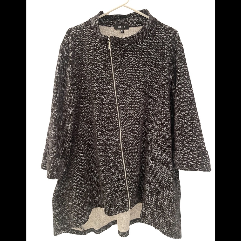 Gorgeous Comfy USA asymmetrical zipper jacket/blazer - XL- excellent condition!